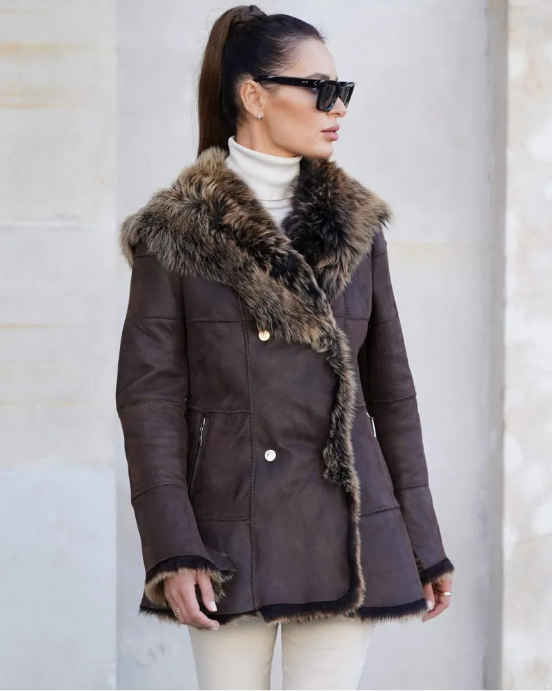 Sale | Toscana brown sheepskin coat