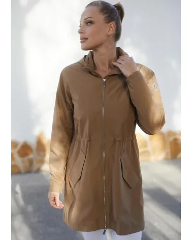 Camel waterproof parka jacket