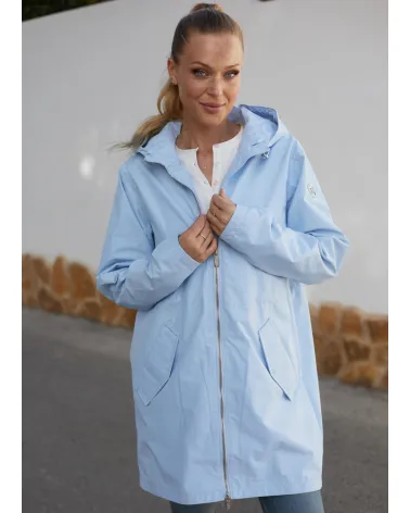 Light blue waterproof parka jacket