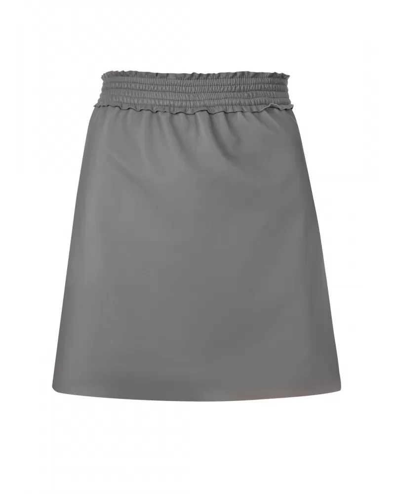 Gray leather skirt