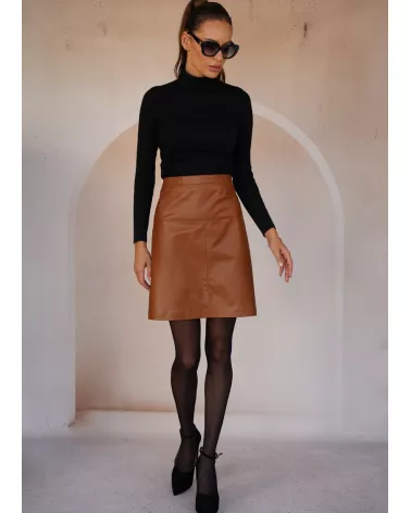 Whiskey Leather Skirt