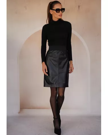 Black leather skirt