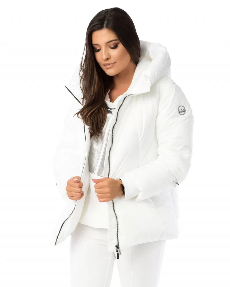 White winter jacket with hood