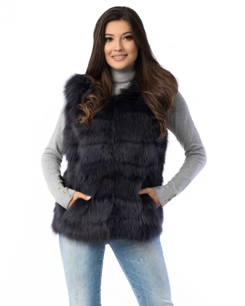 Sale | Graphite fur vest