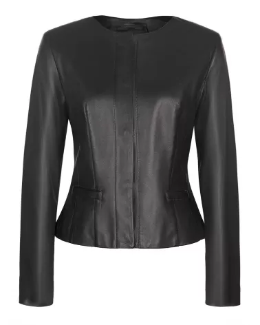 Sale | Black short leather jacket