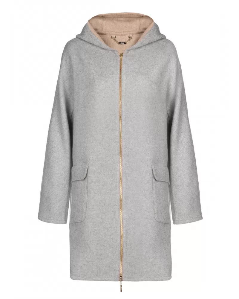 Gray wool coat with cashmere