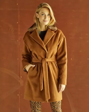 Sale | Tobaco wool and cashmere coat
