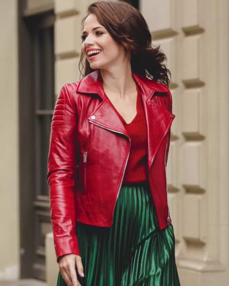 Sale | Red ramones type leather jacket