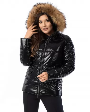 Sale | Black down jacket with a hood