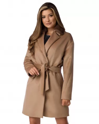 Sale | Woolen coat with camel cashmere