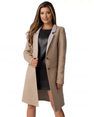 Sale | Beige wool coat with cashmere
