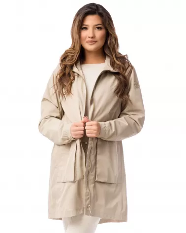 Waterproof beige parka jacket