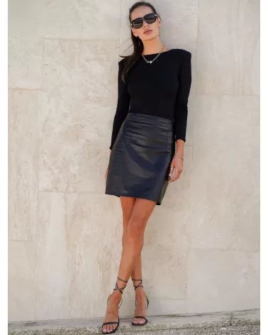Sand leather skirt