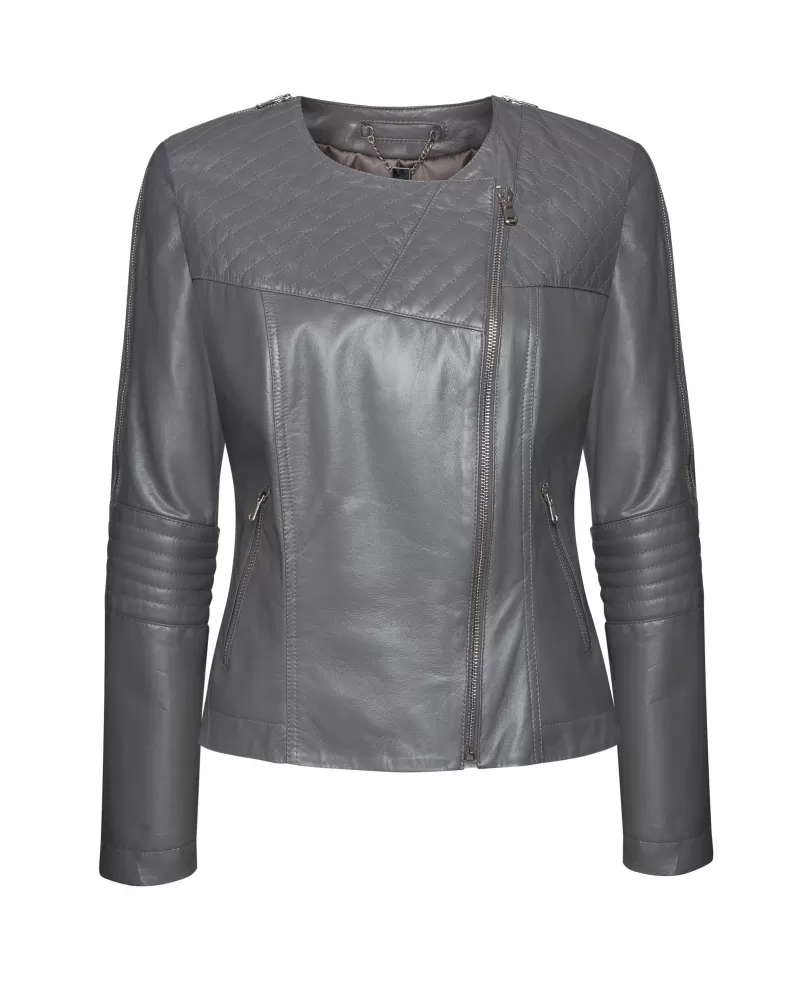 Dark gray leather jacket