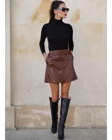 Whiskey leather skirt