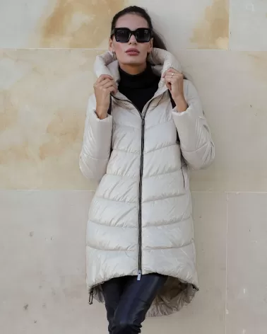 Pearl down jacket with hood
