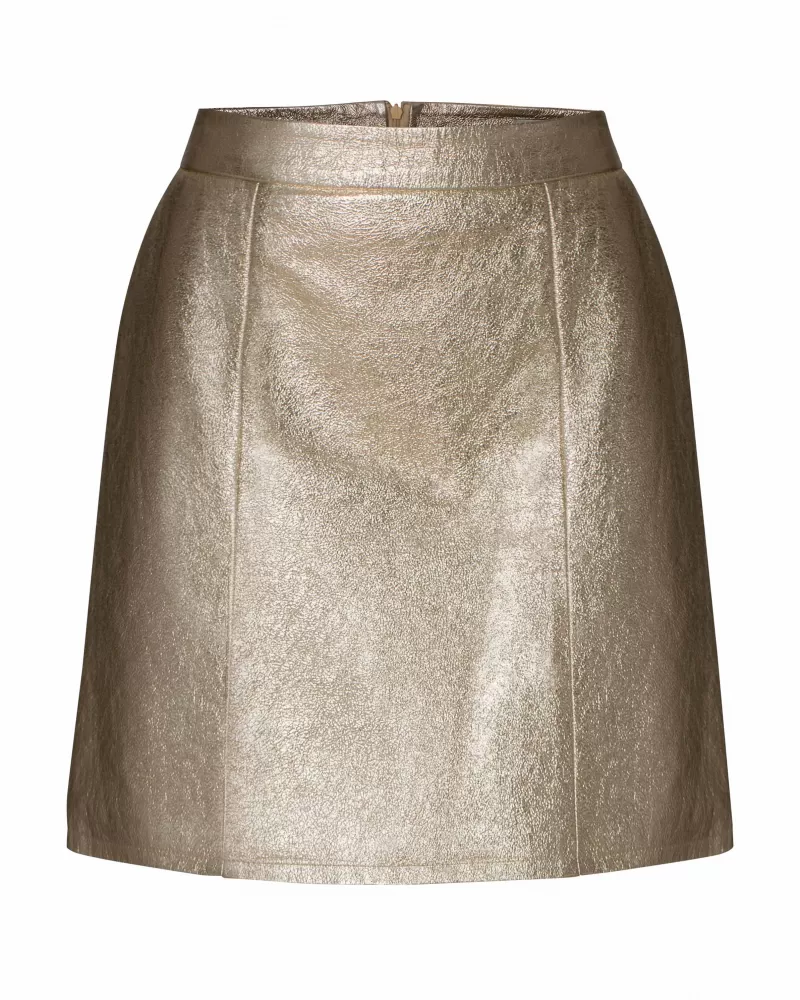 Golden leather skirt