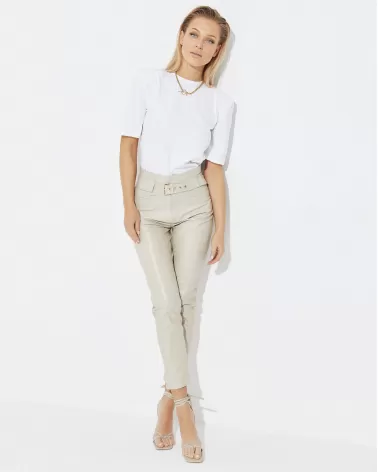 Ivory leather pants