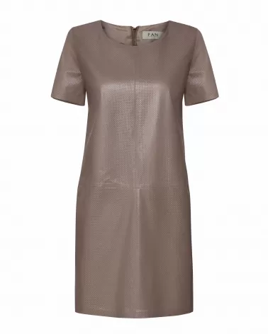 Verkauf | Beigefarbenes Kleid aus perforiertem Leder